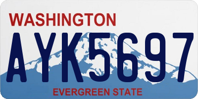 WA license plate AYK5697