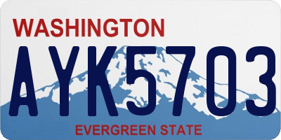 WA license plate AYK5703