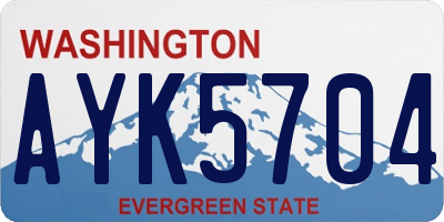 WA license plate AYK5704