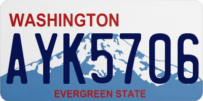 WA license plate AYK5706