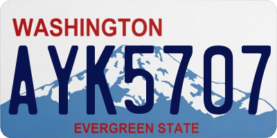 WA license plate AYK5707