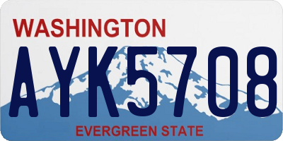 WA license plate AYK5708