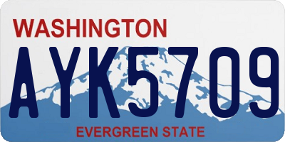 WA license plate AYK5709