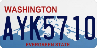 WA license plate AYK5710
