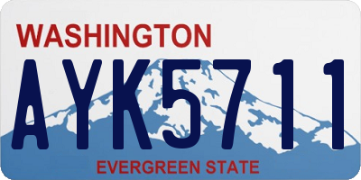WA license plate AYK5711