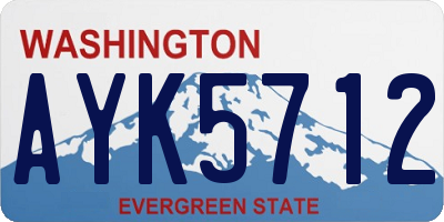 WA license plate AYK5712