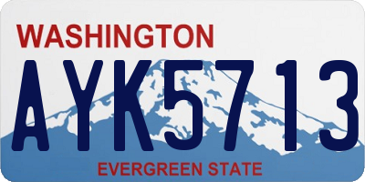 WA license plate AYK5713