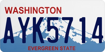 WA license plate AYK5714
