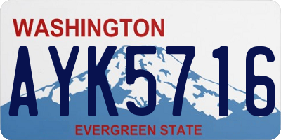 WA license plate AYK5716
