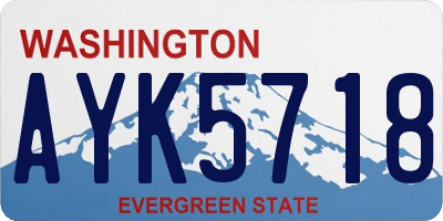 WA license plate AYK5718