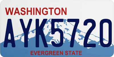 WA license plate AYK5720