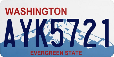 WA license plate AYK5721