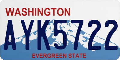 WA license plate AYK5722
