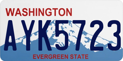 WA license plate AYK5723