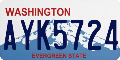 WA license plate AYK5724