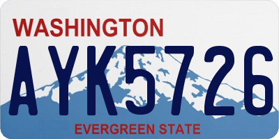 WA license plate AYK5726