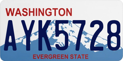 WA license plate AYK5728