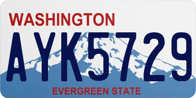 WA license plate AYK5729