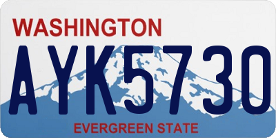 WA license plate AYK5730