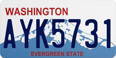 WA license plate AYK5731
