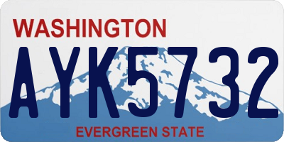 WA license plate AYK5732