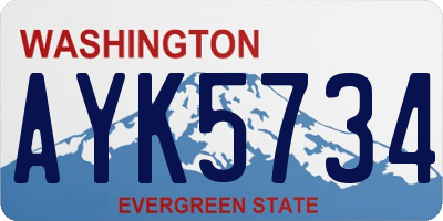 WA license plate AYK5734