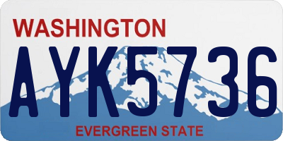 WA license plate AYK5736