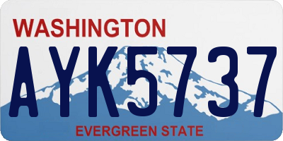 WA license plate AYK5737