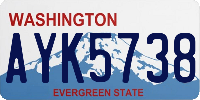 WA license plate AYK5738