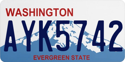 WA license plate AYK5742