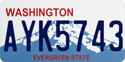 WA license plate AYK5743