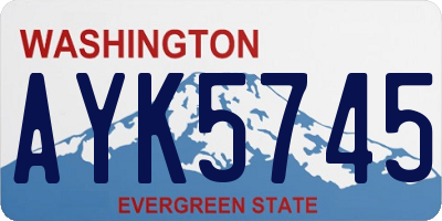 WA license plate AYK5745