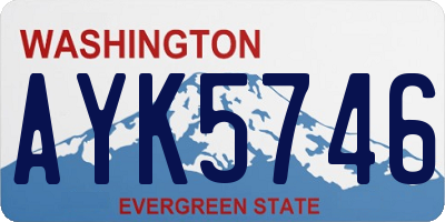 WA license plate AYK5746