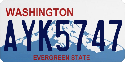 WA license plate AYK5747