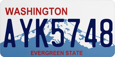 WA license plate AYK5748