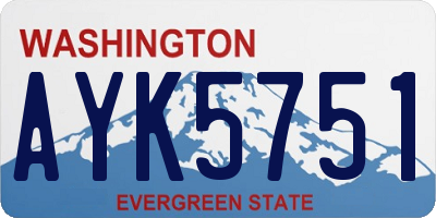 WA license plate AYK5751