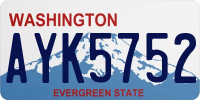 WA license plate AYK5752