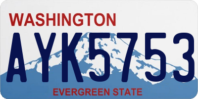 WA license plate AYK5753
