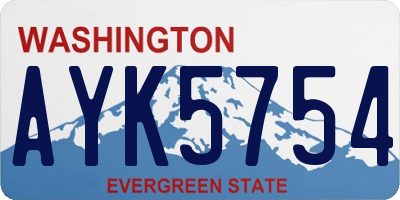 WA license plate AYK5754