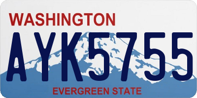 WA license plate AYK5755