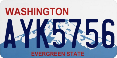 WA license plate AYK5756