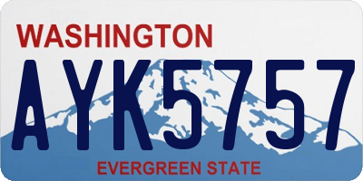 WA license plate AYK5757