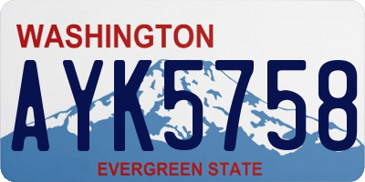 WA license plate AYK5758