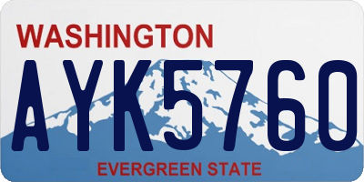 WA license plate AYK5760