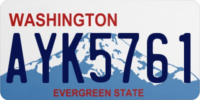 WA license plate AYK5761