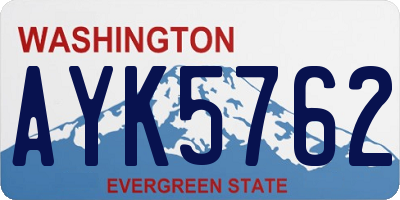 WA license plate AYK5762