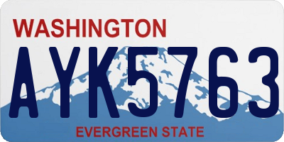 WA license plate AYK5763