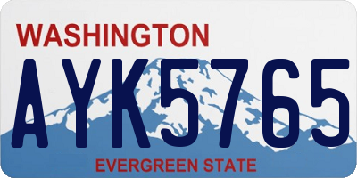 WA license plate AYK5765