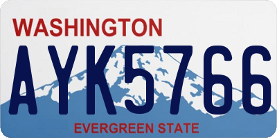 WA license plate AYK5766