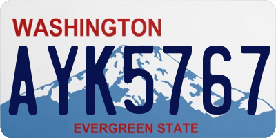 WA license plate AYK5767